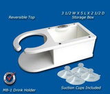 Single Beverage/Cup/Drink Holder-w/Storage- 14 1/8" x 5 1/8" x 3 1/4" -MB1 - Marine Fiberglass Direct