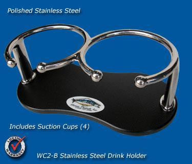 Stainless Steel Beverage/Cup/Drink Holders- 9" long -WCH2B - Marine Fiberglass Direct