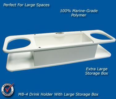 Large Double Beverage/Cup/Drink Holder- 19" x 5" x 3 1/2" -MB4 - Marine Fiberglass Direct