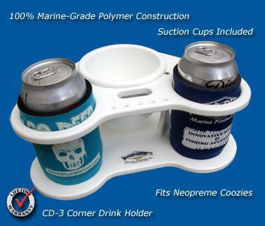 Corner Beverage/Cup/Drink Holders- 8 5/8" x 8 5/8" x 4" -CD3 - Marine Fiberglass Direct