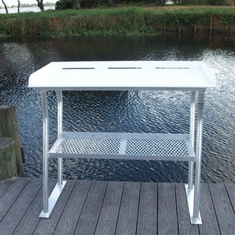 Four Leg CM Fish Cleaning Station Fillet Table 40"L x 23"D x 38"H- FCS02-4 - Marine Fiberglass Direct