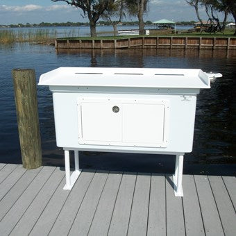Rough Water Deluxe Fish Cleaning Station Fillet Table 54"W x 24"D x 38"H- RW54FCSDC - Marine Fiberglass Direct