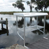 Two Leg CM Fish Cleaning Station Fillet Table Dock Boating Aluminum 40"L x 23"D x 38"H - FCS02-2 - Marine Fiberglass Direct